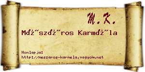 Mészáros Karméla névjegykártya